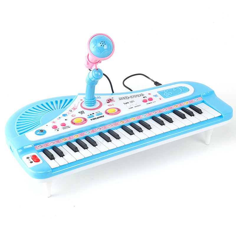 Teclado divertido de 37 teclas para niños con micrófono