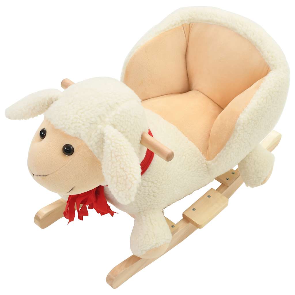 Balancín De Peluche Con Respaldo Blanco 60X32X50 Cm