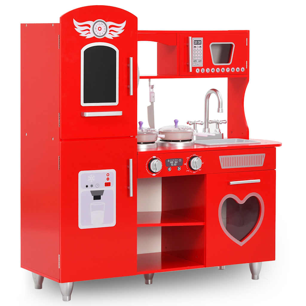 Cocinita De Juguete Mdf Roja 80X31X89 Cm