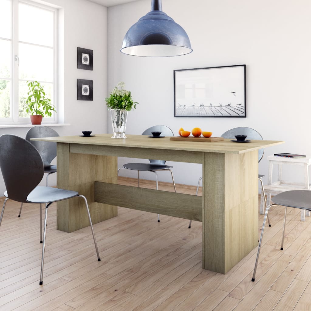 Mesa De Comedor De Aglomerado Madera Envejecida 180X90X76 Cm