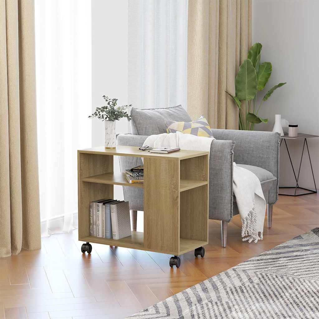 Mesa Auxiliar De Madera De Ingeniería 70X35X60,5 Cm