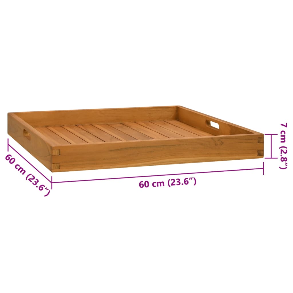 Bandeja De Madera De Teca Maciza