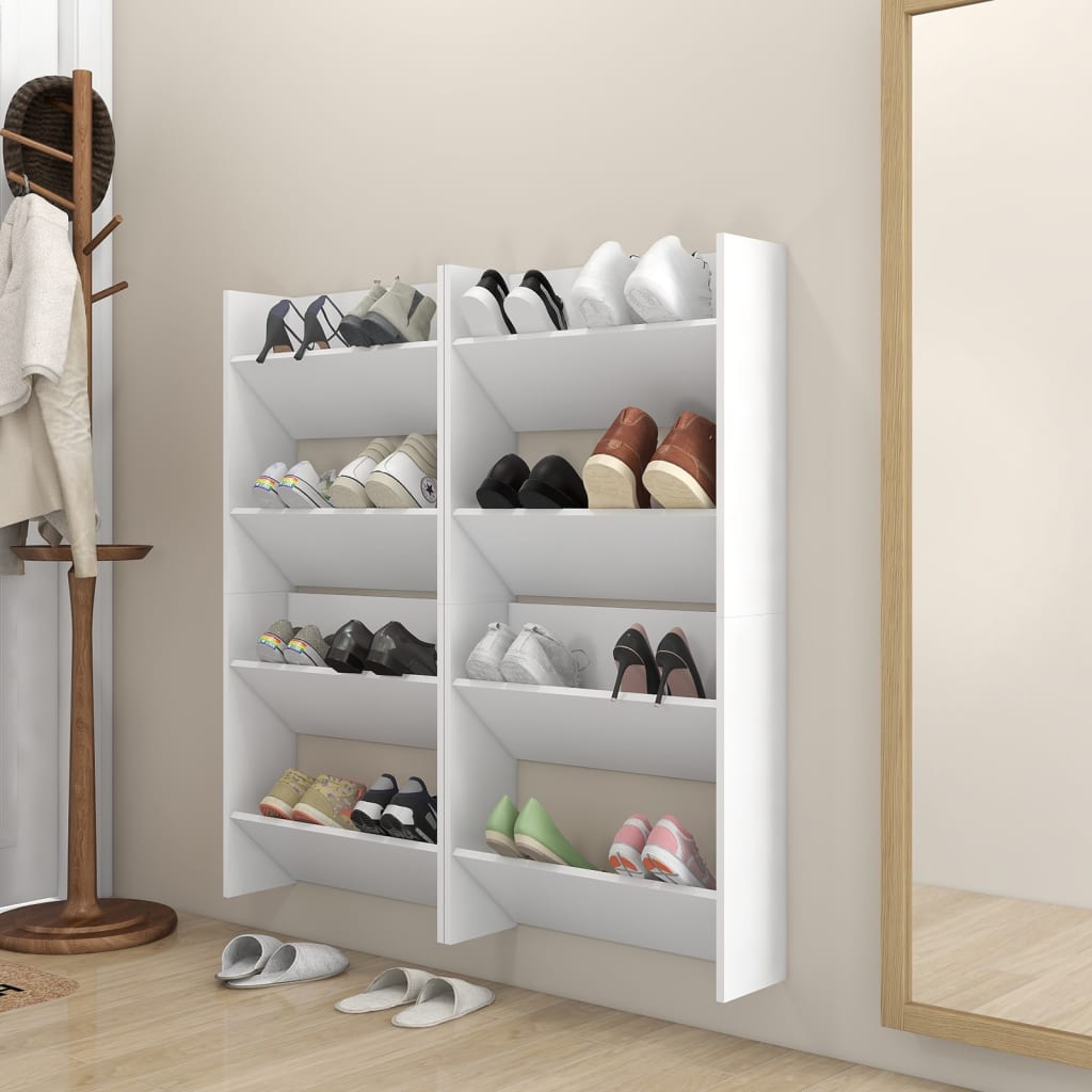 Zapatero De Pared Madera De Ingeniería Envejecida