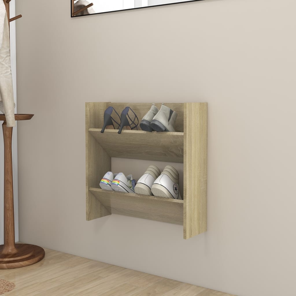 Zapatero De Pared Madera De Ingeniería Envejecida