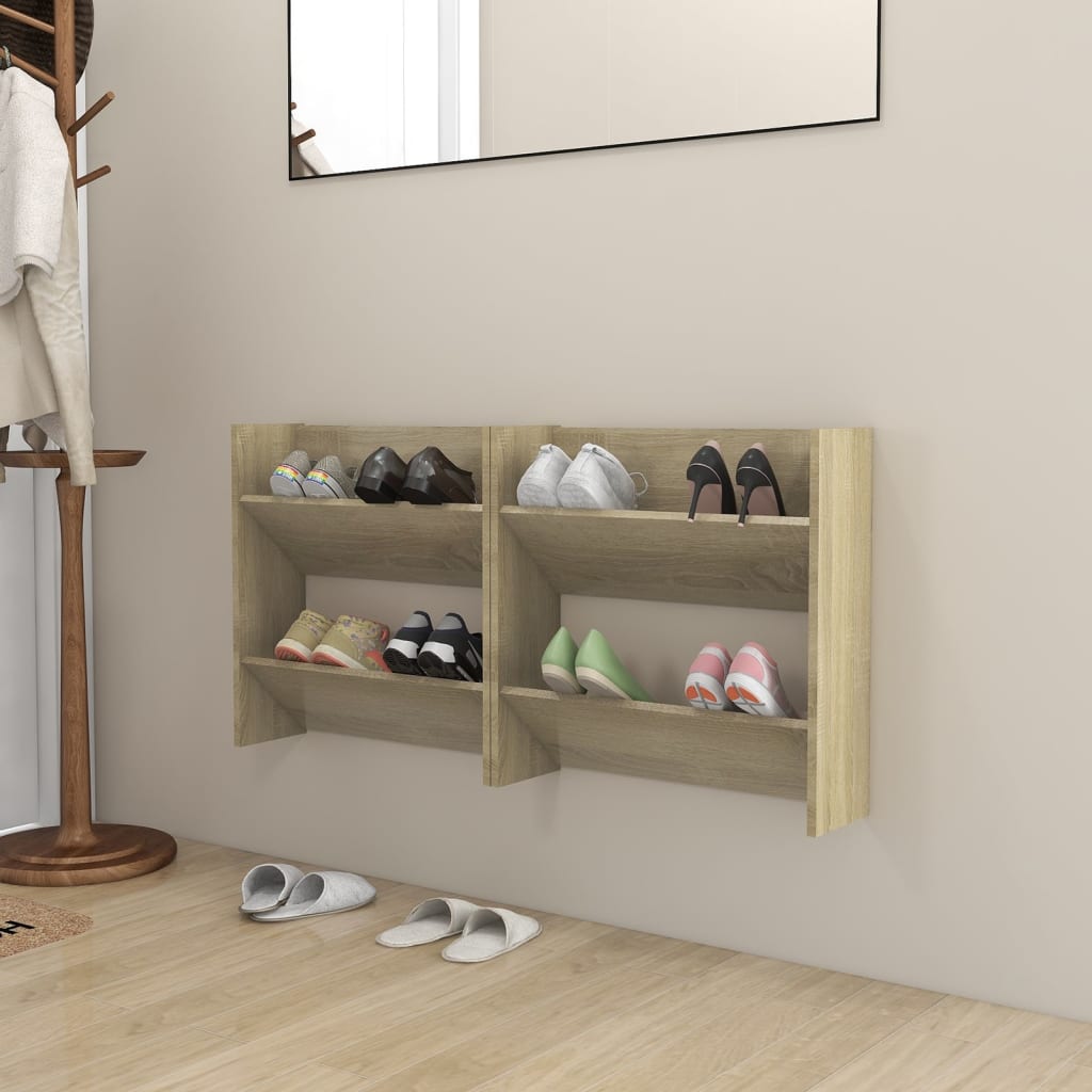 Zapatero De Pared Madera De Ingeniería Envejecida