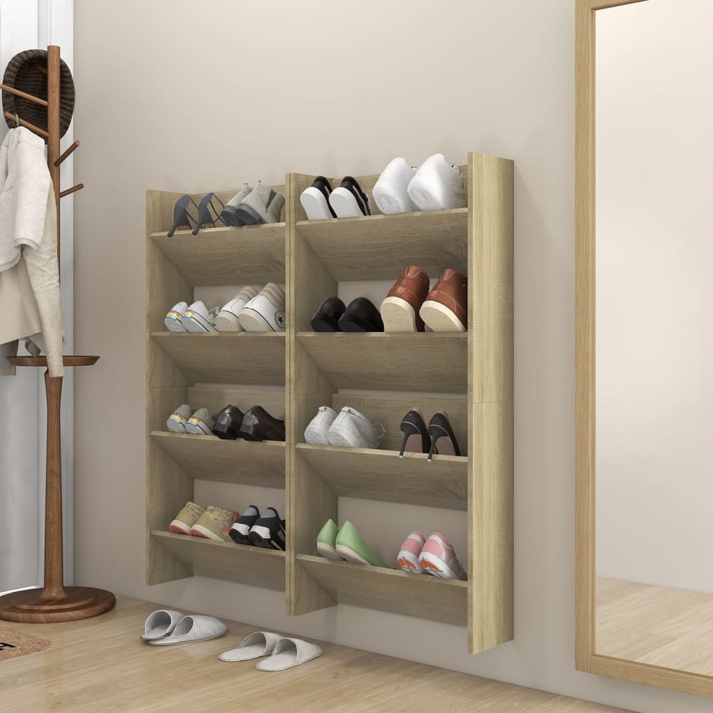 Zapatero De Pared Madera De Ingeniería Envejecida