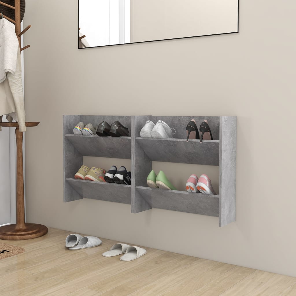 Zapatero De Pared Madera De Ingeniería Envejecida
