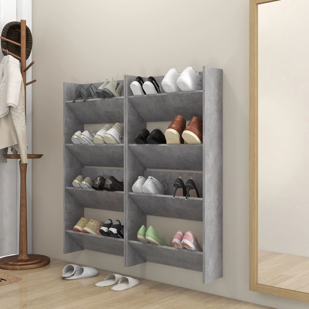 Zapatero De Pared Madera De Ingeniería Envejecida