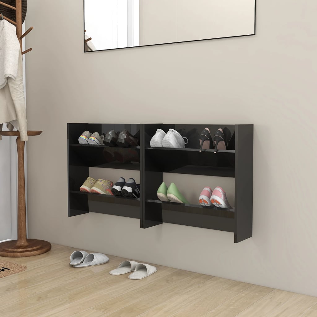 Zapatero De Pared Madera De Ingeniería Envejecida