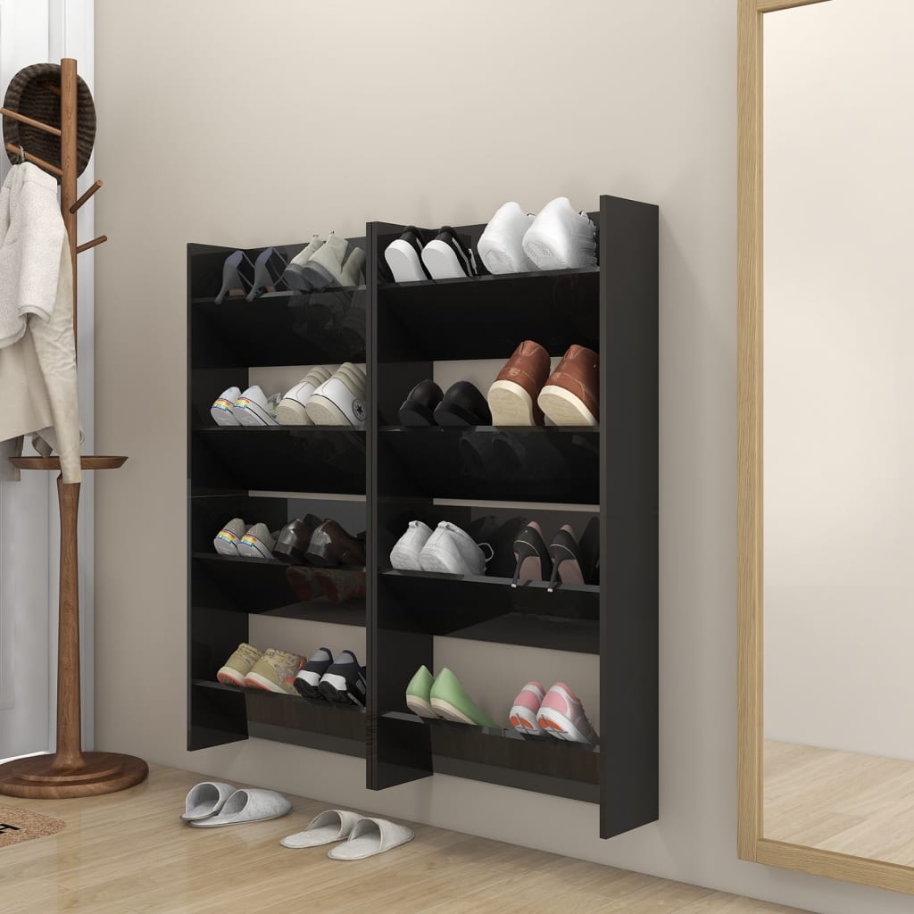 Zapatero De Pared Madera De Ingeniería Envejecida