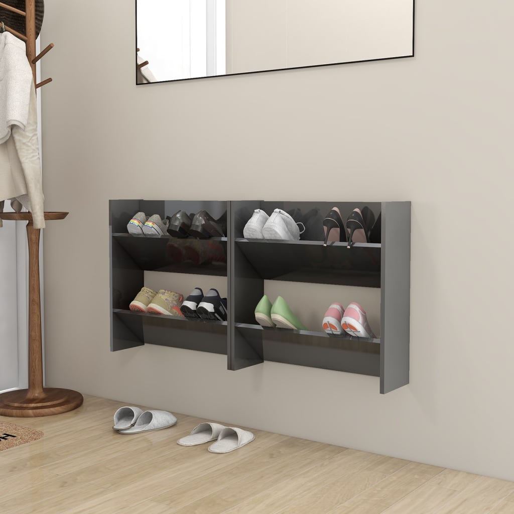Zapatero De Pared Madera De Ingeniería Envejecida