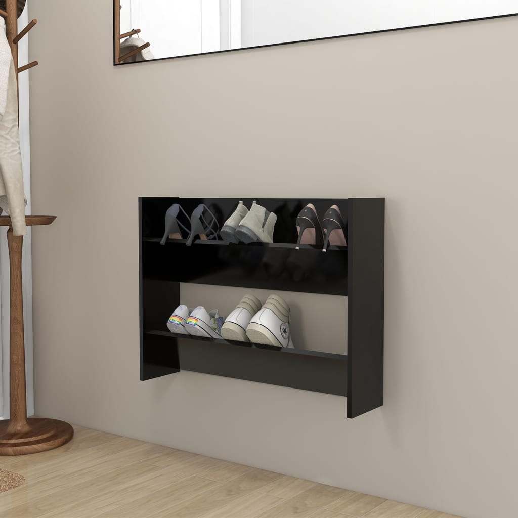 Zapatero De Pared Madera De Ingeniería Envejecida