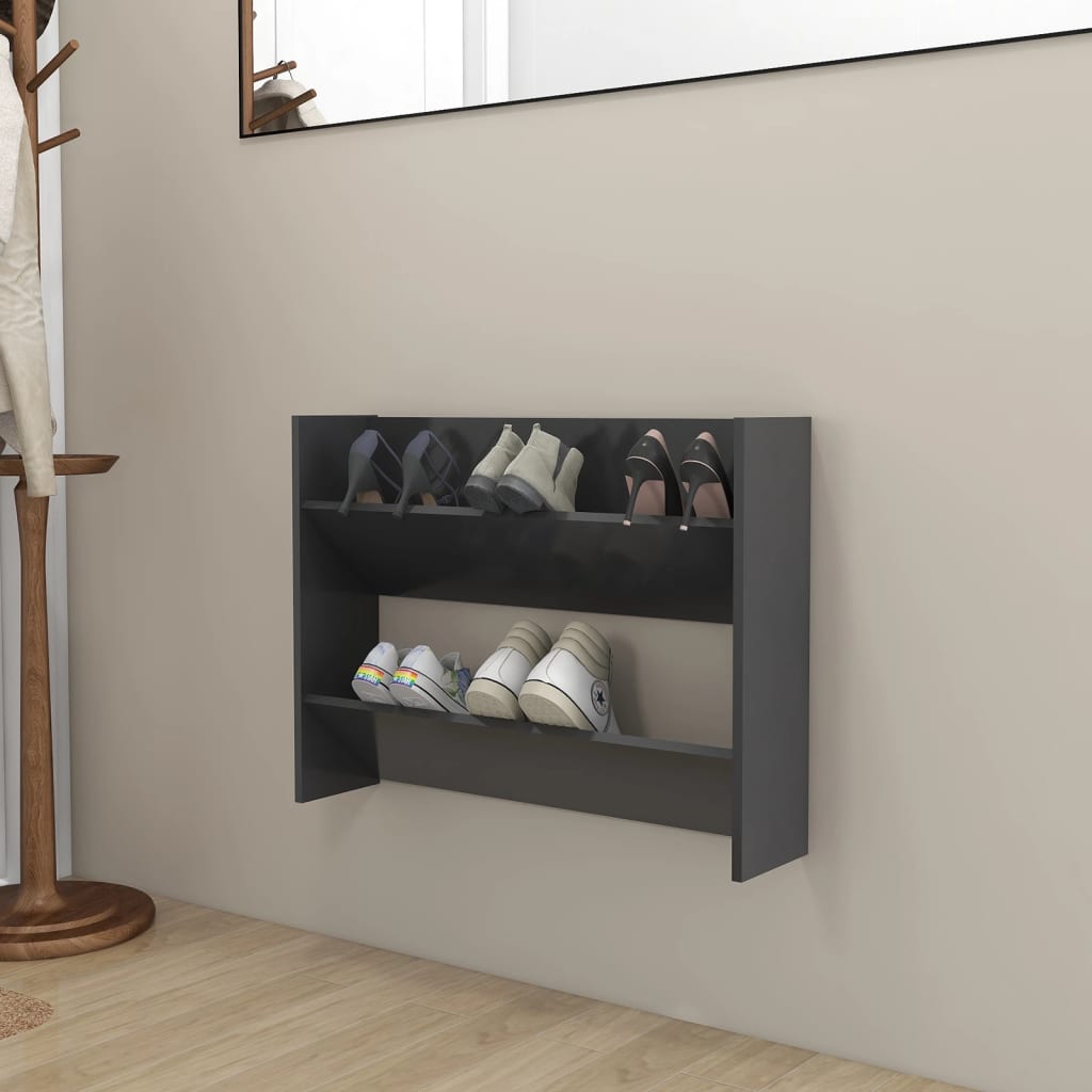 Zapatero De Pared Madera De Ingeniería Envejecida