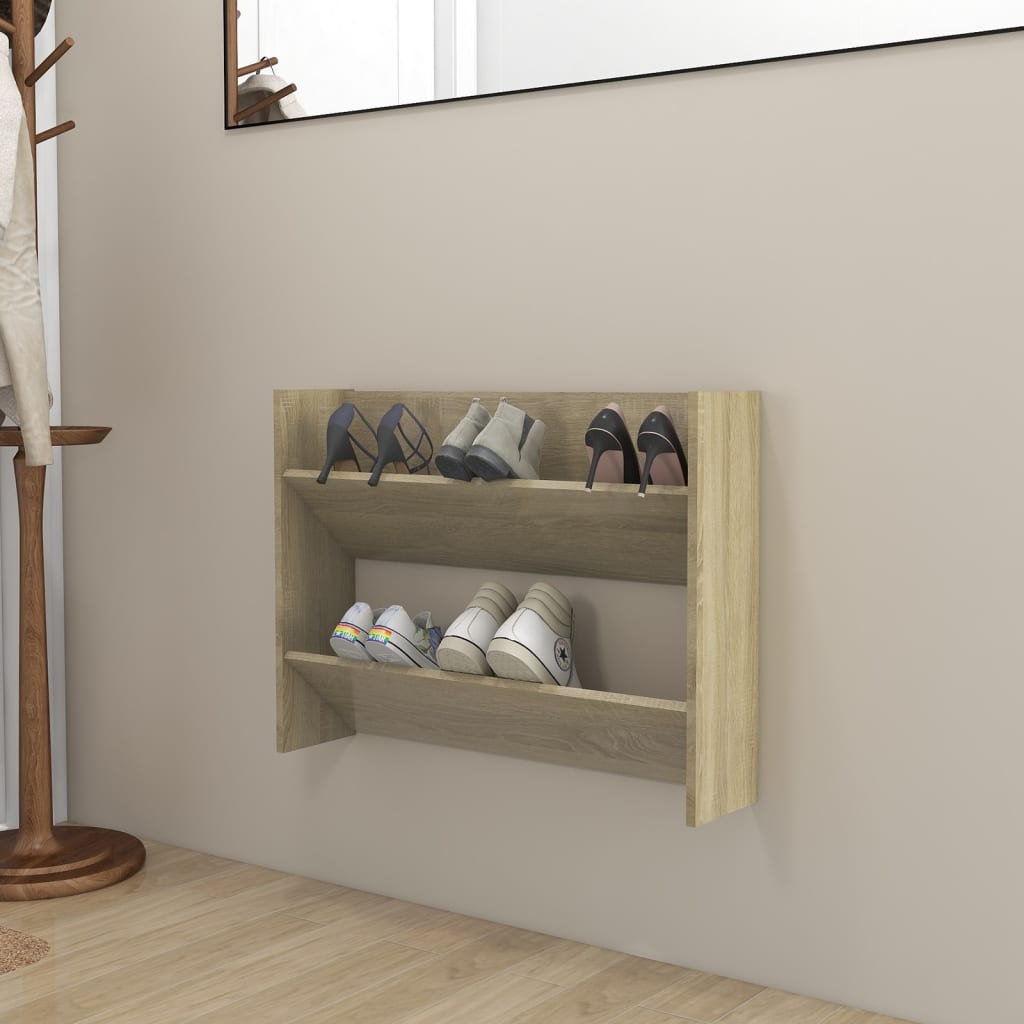 Zapatero De Pared Madera De Ingeniería Envejecida