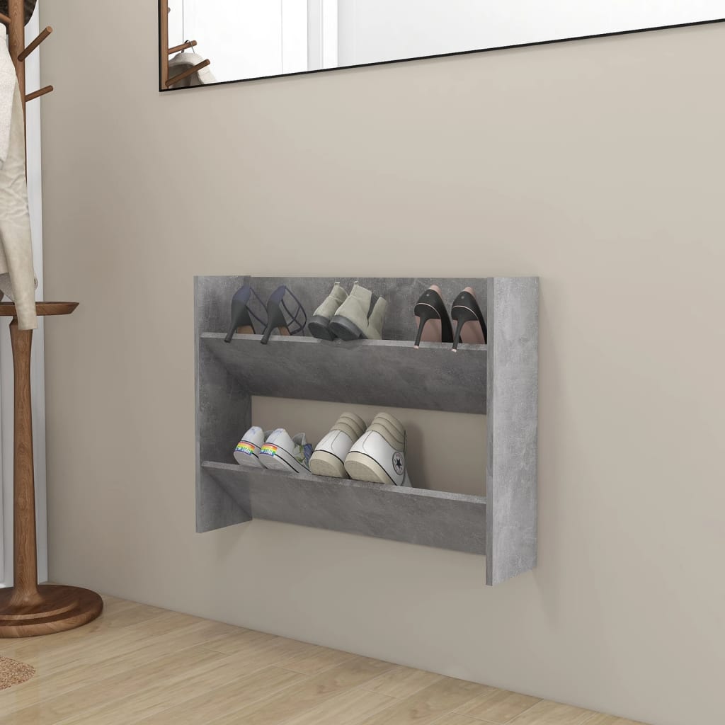 Zapatero De Pared Madera De Ingeniería Envejecida