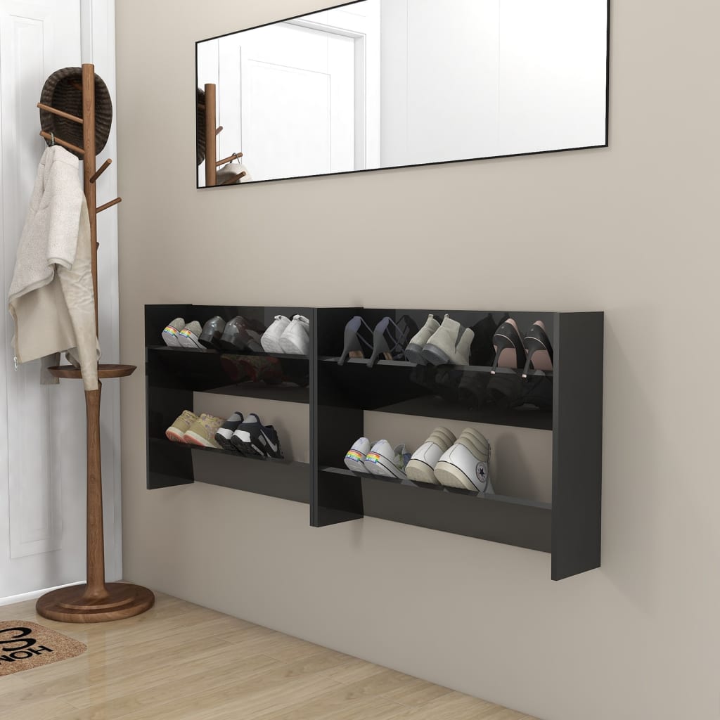 Zapatero De Pared Madera De Ingeniería Envejecida