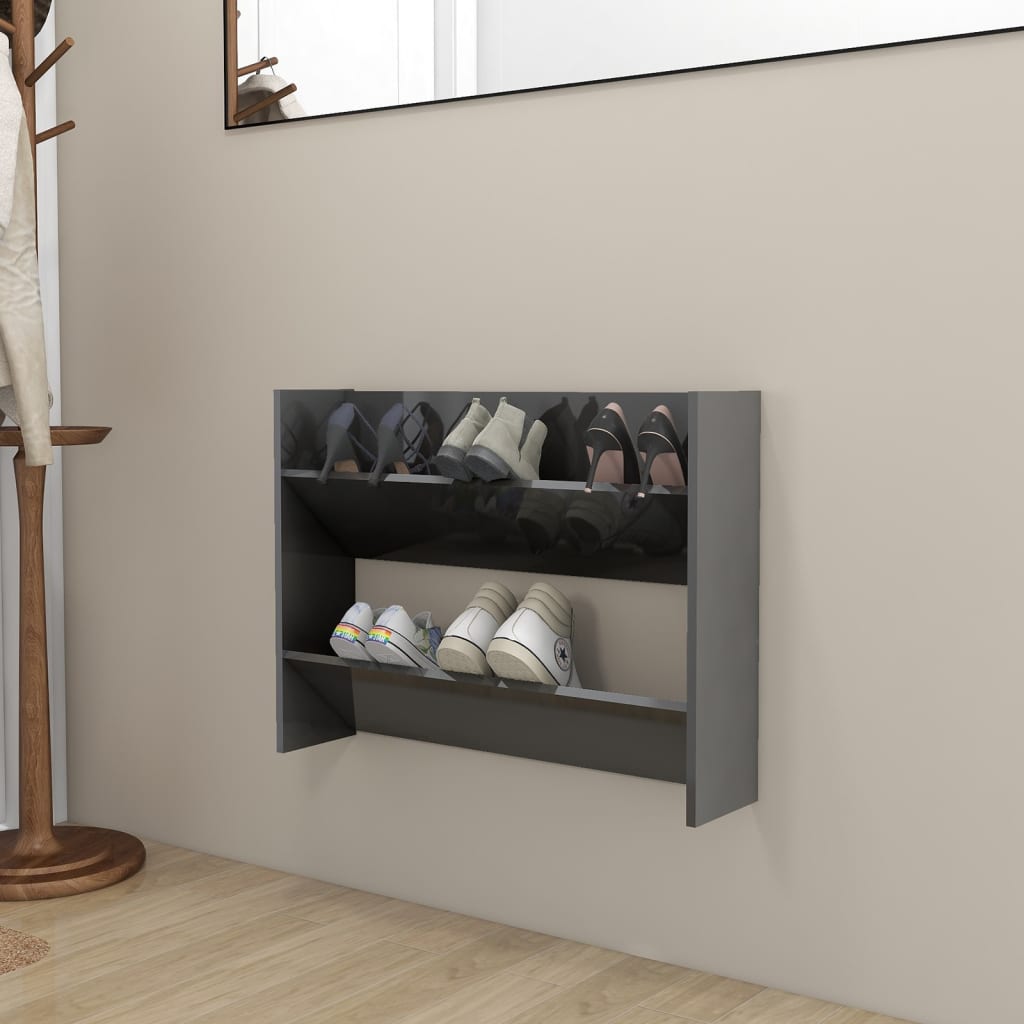 Zapatero De Pared Madera De Ingeniería Envejecida