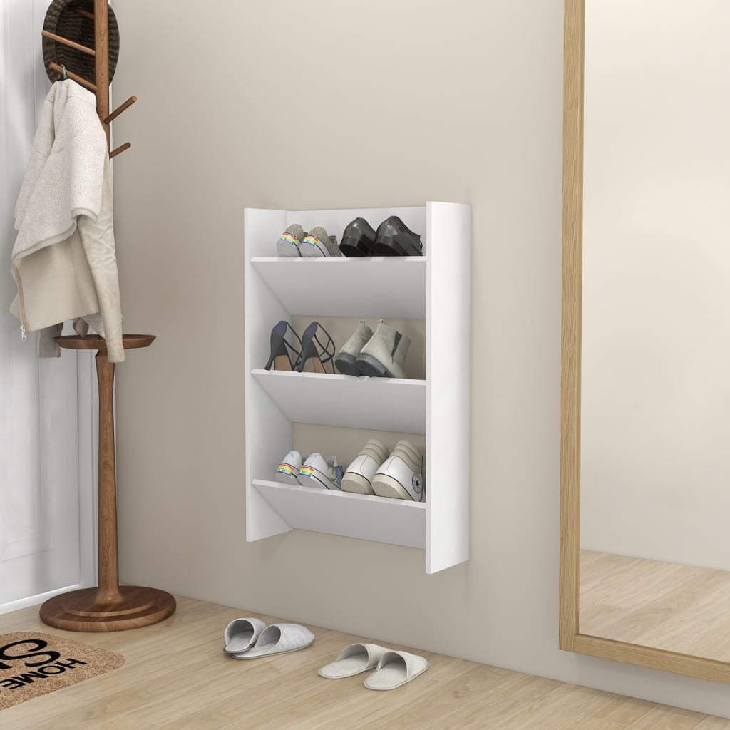 Zapatero De Pared Madera De Ingeniería Envejecida