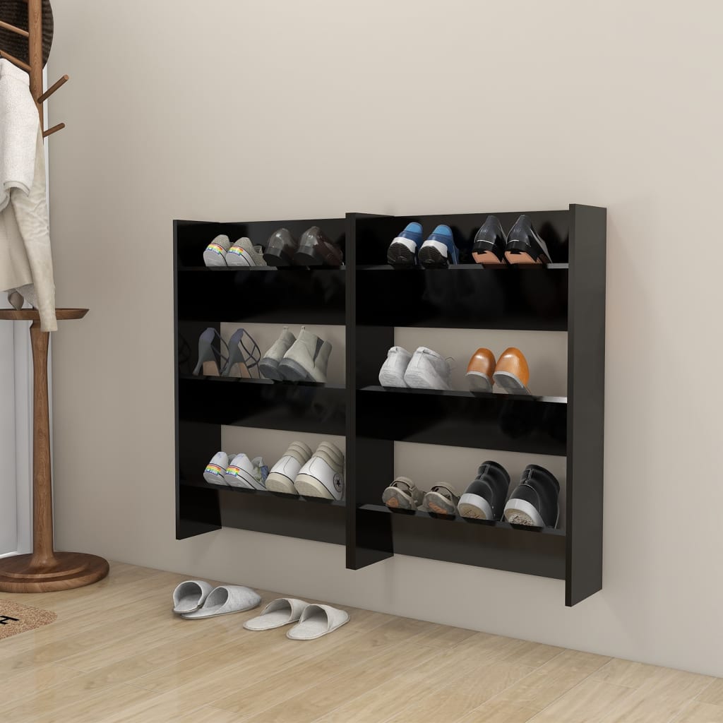 Zapatero De Pared Madera De Ingeniería Envejecida