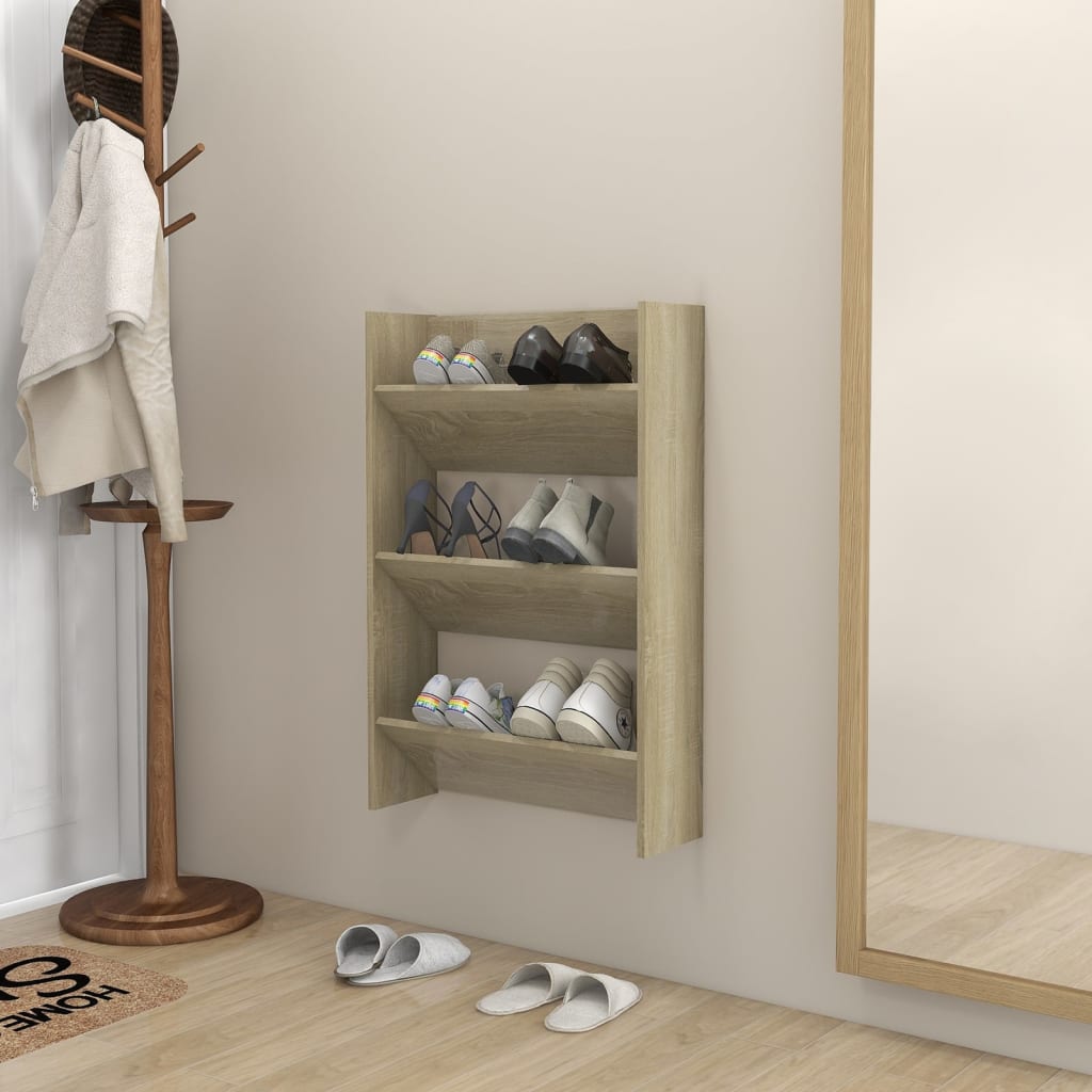 Zapatero De Pared Madera De Ingeniería Envejecida