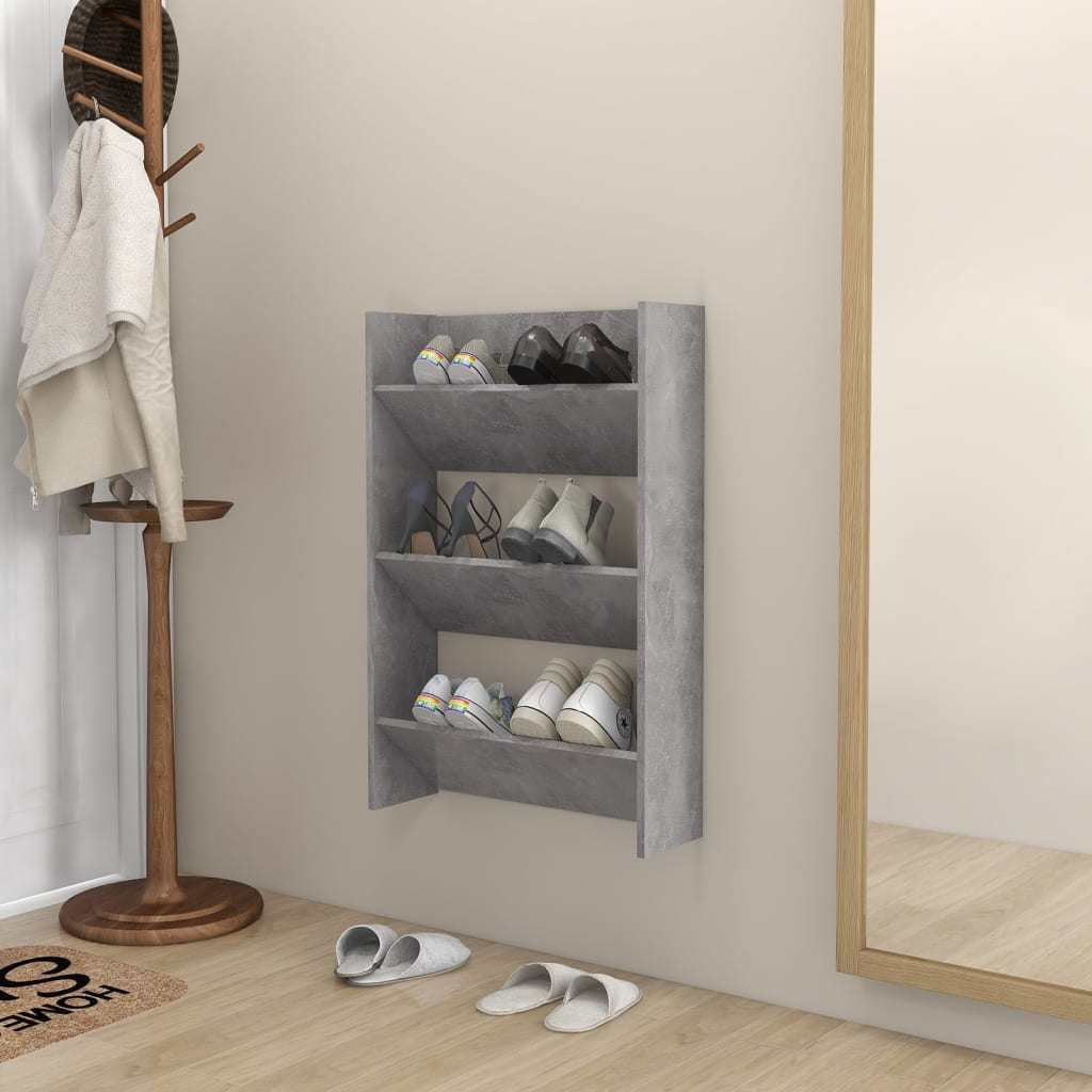 Zapatero De Pared Madera De Ingeniería Envejecida