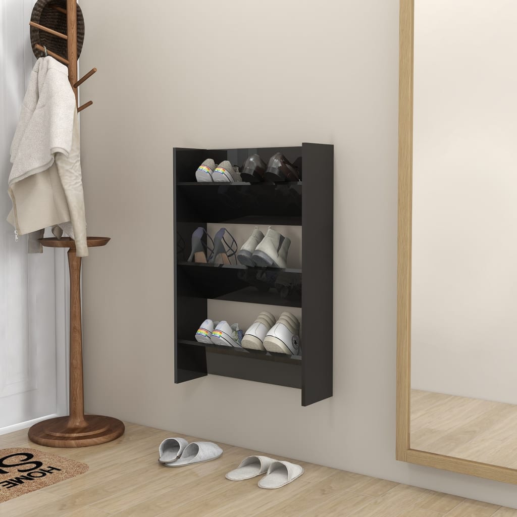 Zapatero De Pared Madera De Ingeniería Envejecida