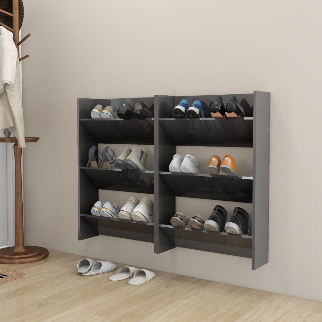 Zapatero De Pared Madera De Ingeniería Envejecida
