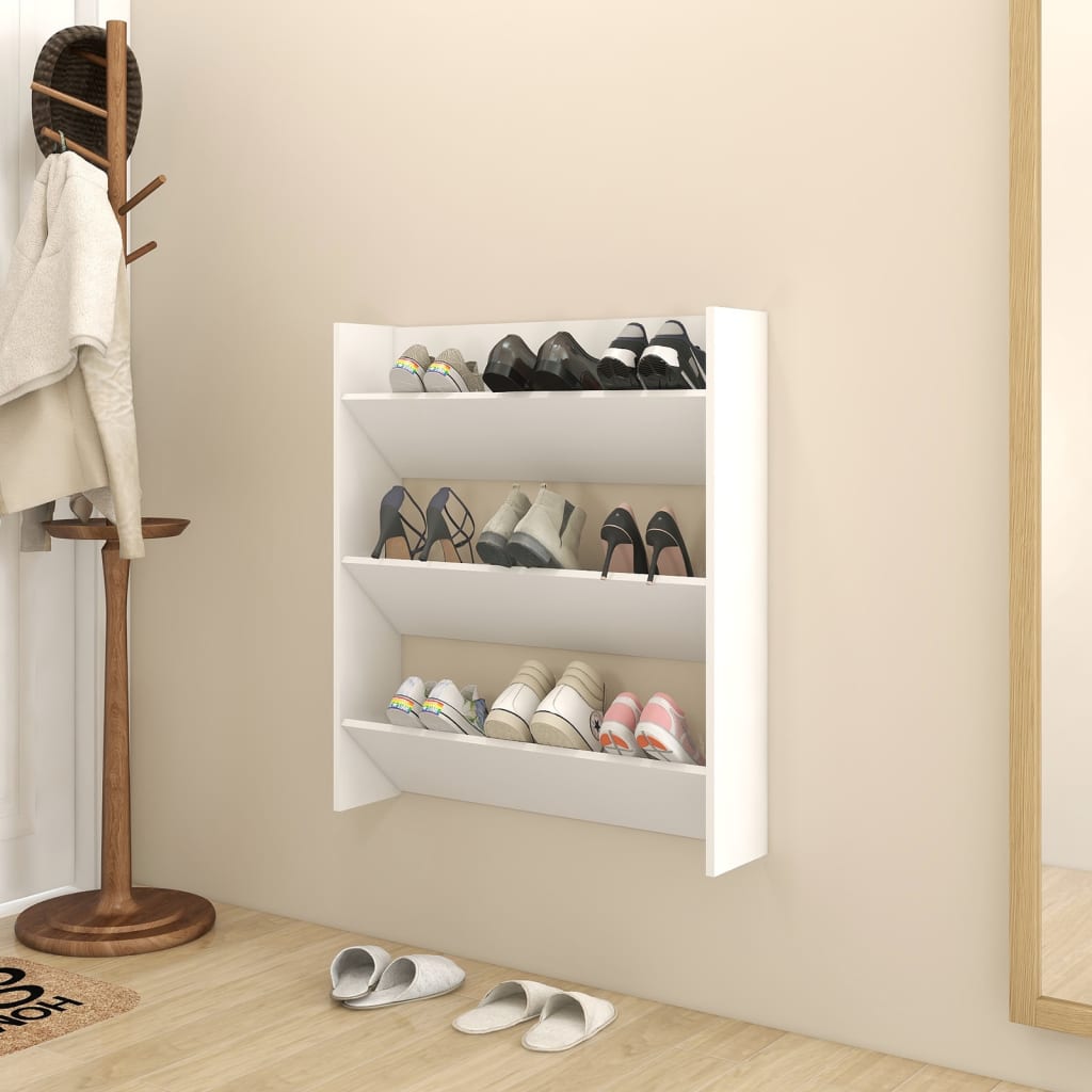 Zapatero De Pared Madera De Ingeniería Envejecida