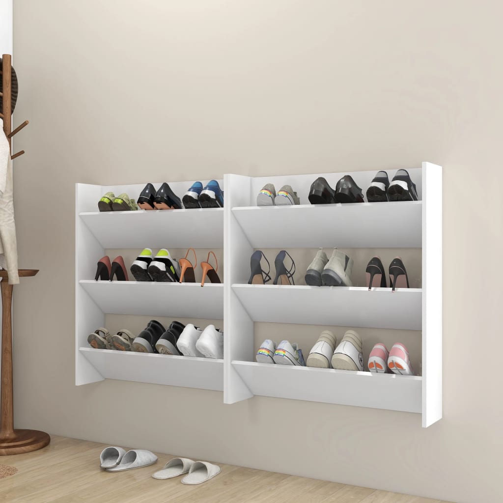 Zapatero De Pared Madera De Ingeniería Envejecida