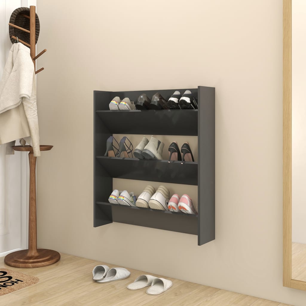 Zapatero De Pared Madera De Ingeniería Envejecida