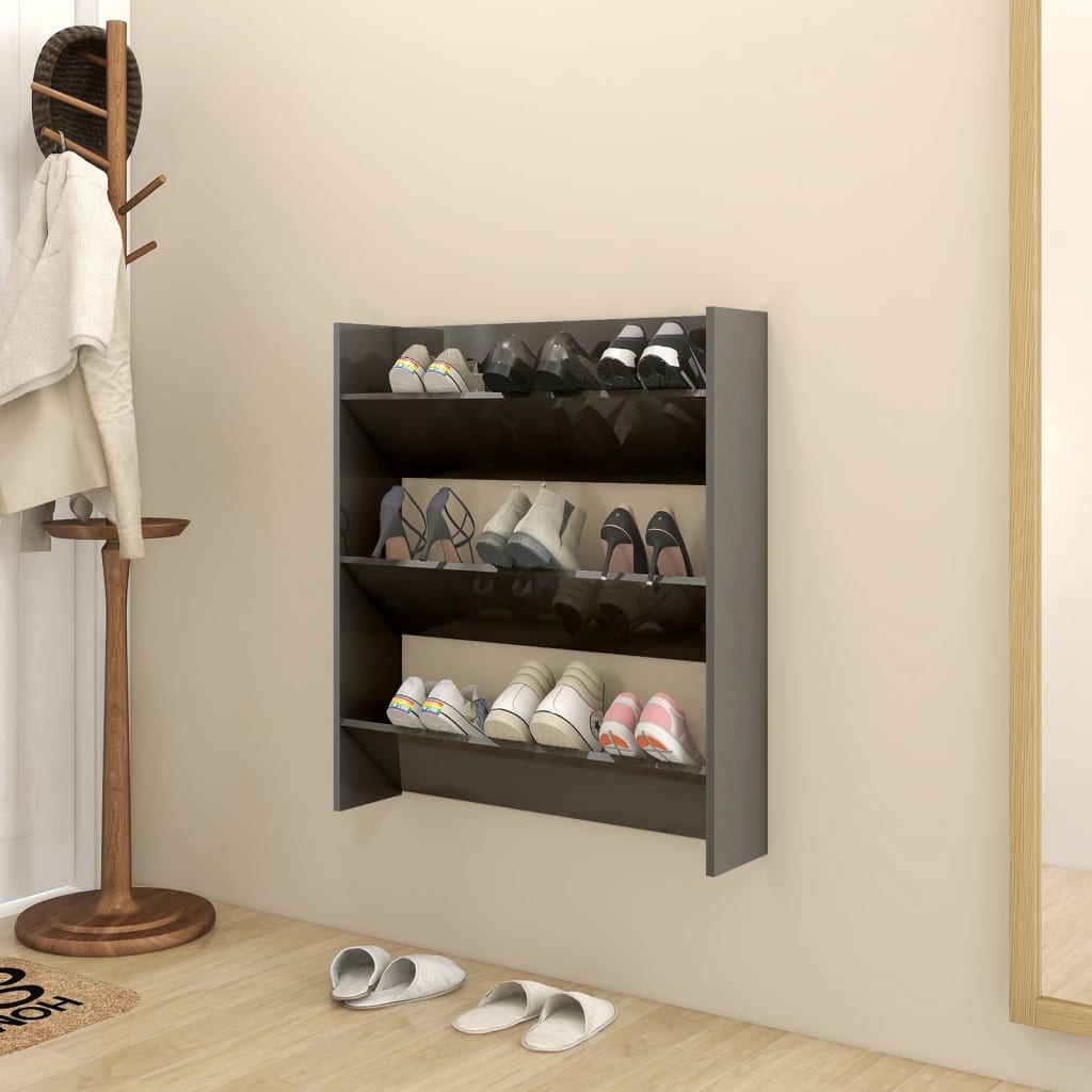 Zapatero De Pared Madera De Ingeniería Envejecida