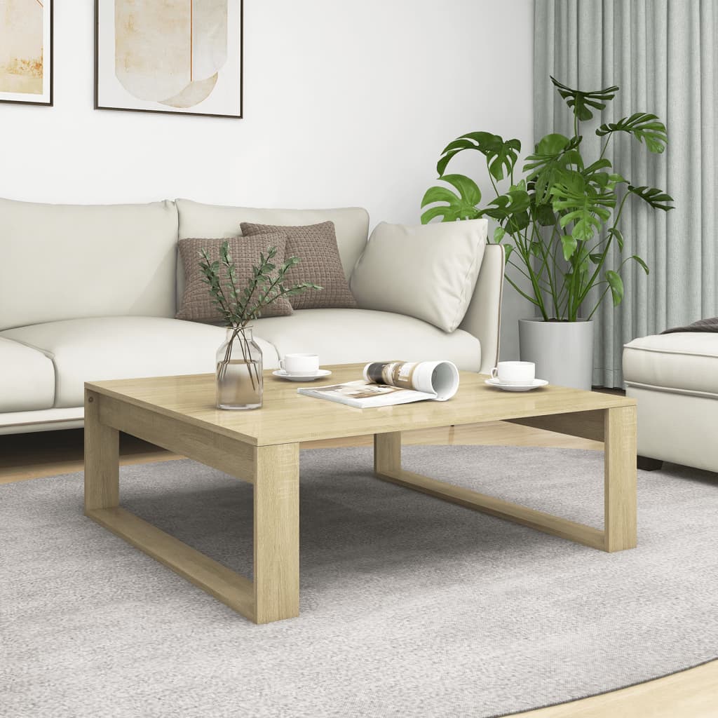 Mesa De Centro Madera De Ingeniería Envejecida 100X100X35 Cm