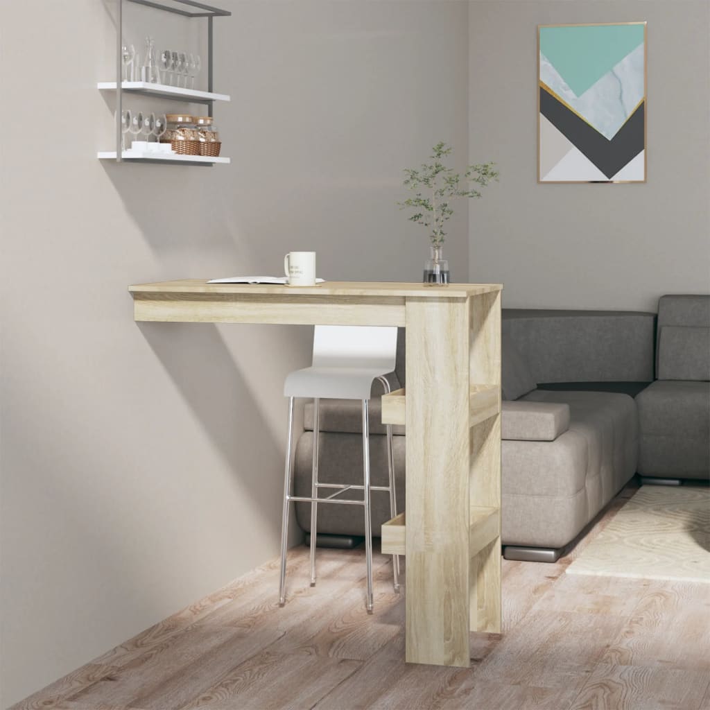 Mesa De Bar De Pared Madera Contrachapada Envejecida