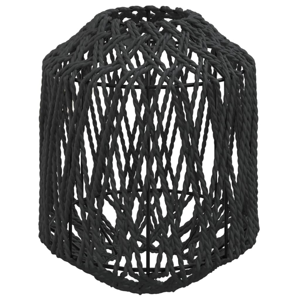 Pantalla De Lámpara Hierro Y Papel Negra Ø23X28 Cm