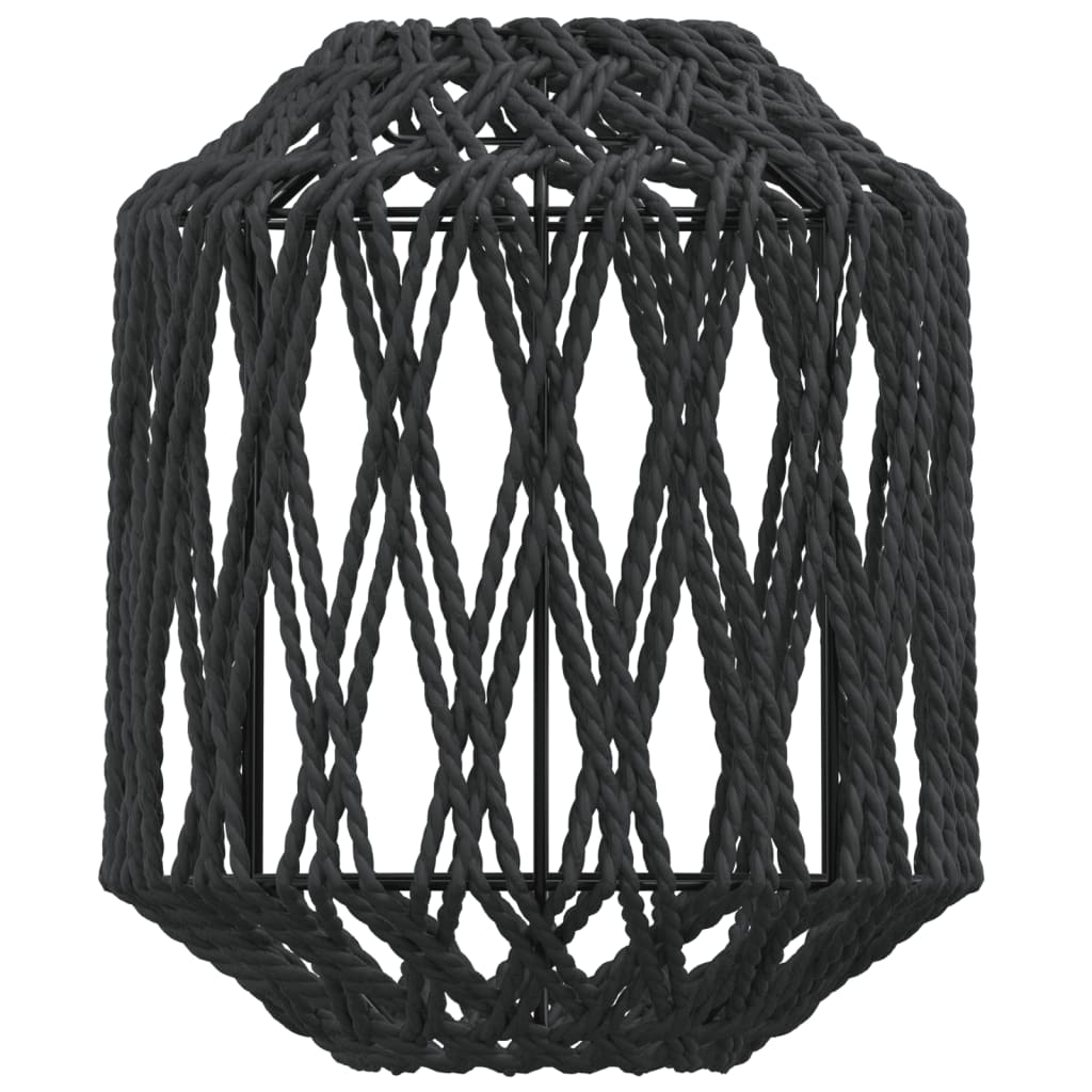 Pantalla De Lámpara Hierro Y Papel Negra Ø23X28 Cm