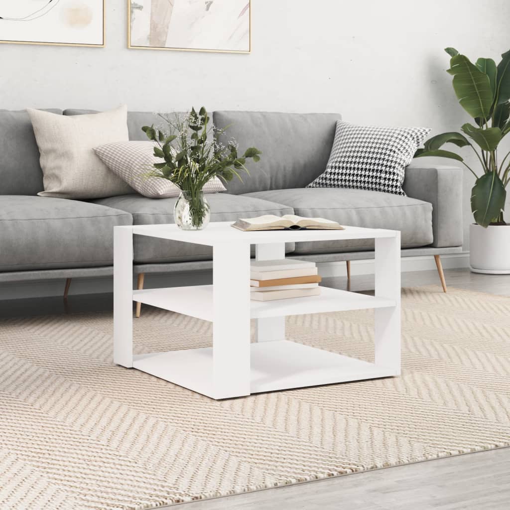 Mesa De Centro Madera Ingeniería Roble Artesanal 58X58X40 Cm