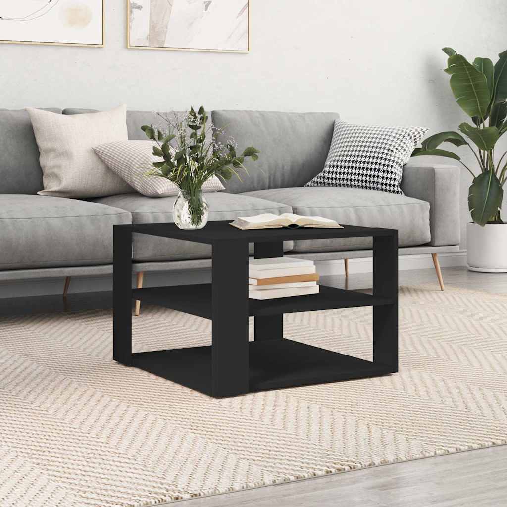 Mesa De Centro Madera Ingeniería Roble Artesanal 58X58X40 Cm