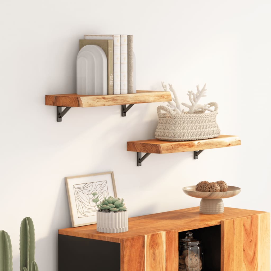 Tablero De Mesa Borde Madera Maciza Mango 100X30X2,5 Cm