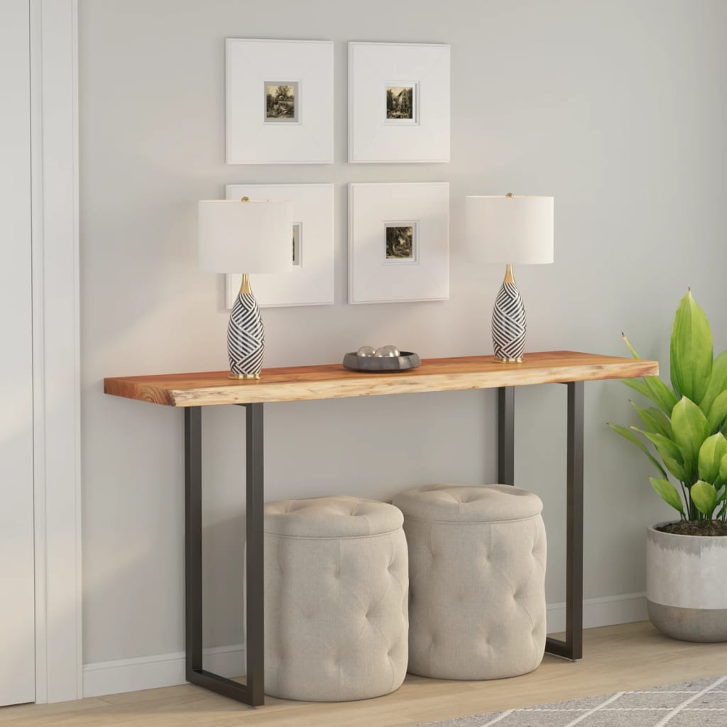 Tablero De Mesa Borde Madera Maciza Mango 100X30X2,5 Cm