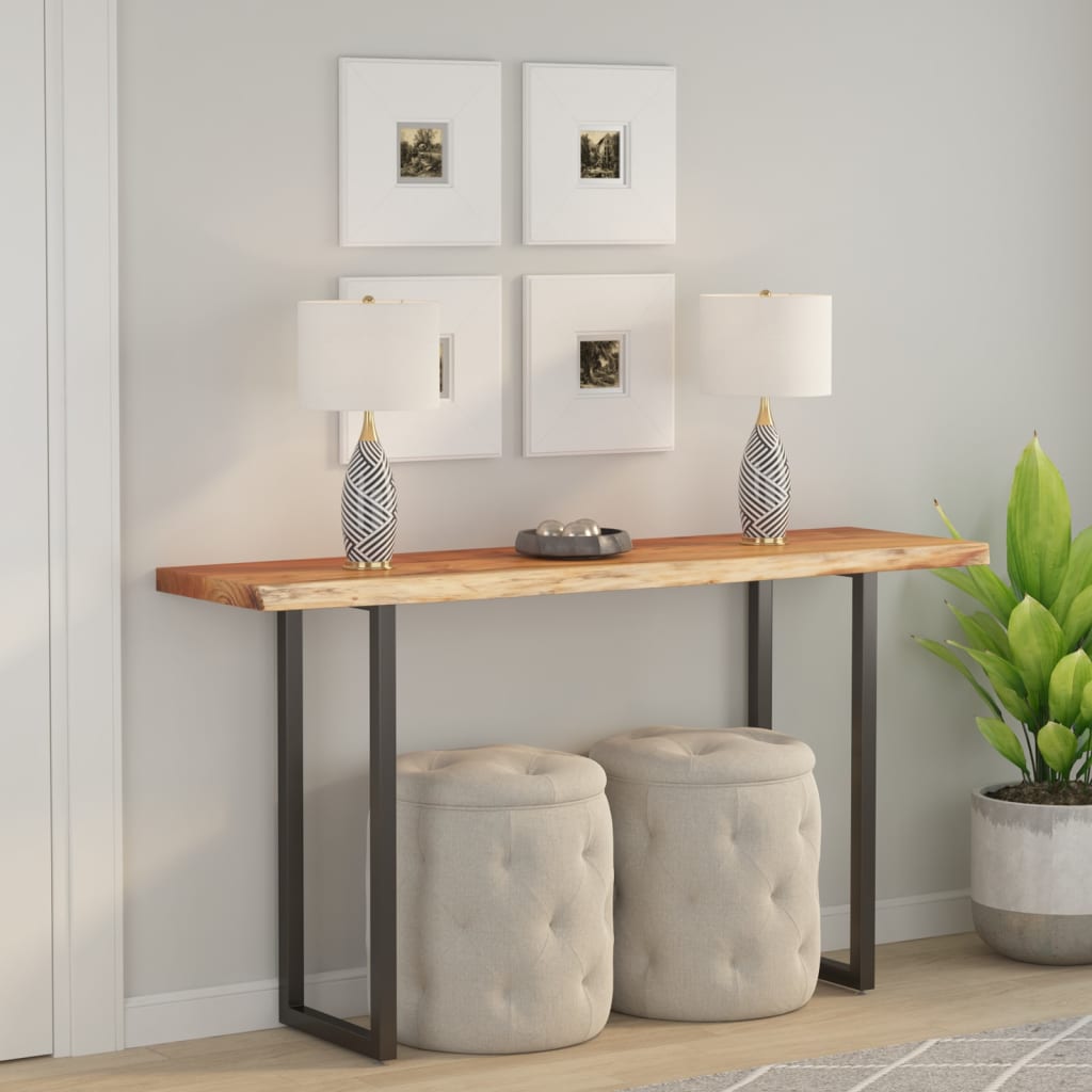 Tablero De Mesa Borde Madera Maciza Mango 100X30X2,5 Cm