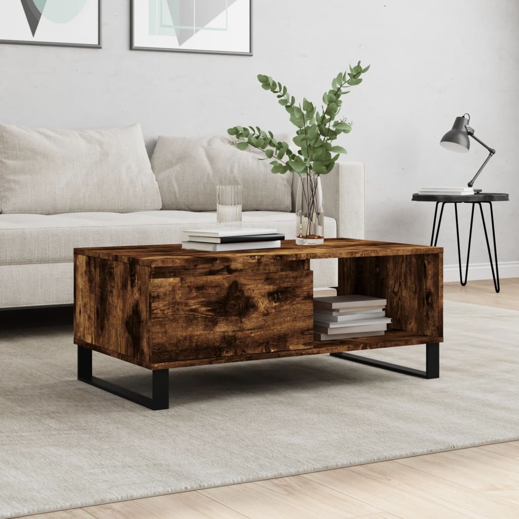 Mesa De Centro Madera De Ingeniería Envejecida 90X50X36,5 Cm