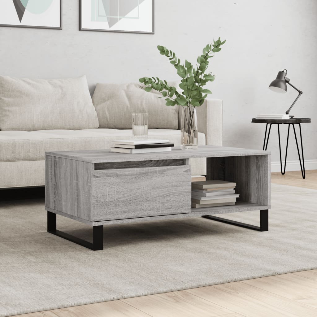 Mesa De Centro Madera De Ingeniería Envejecida 90X50X36,5 Cm