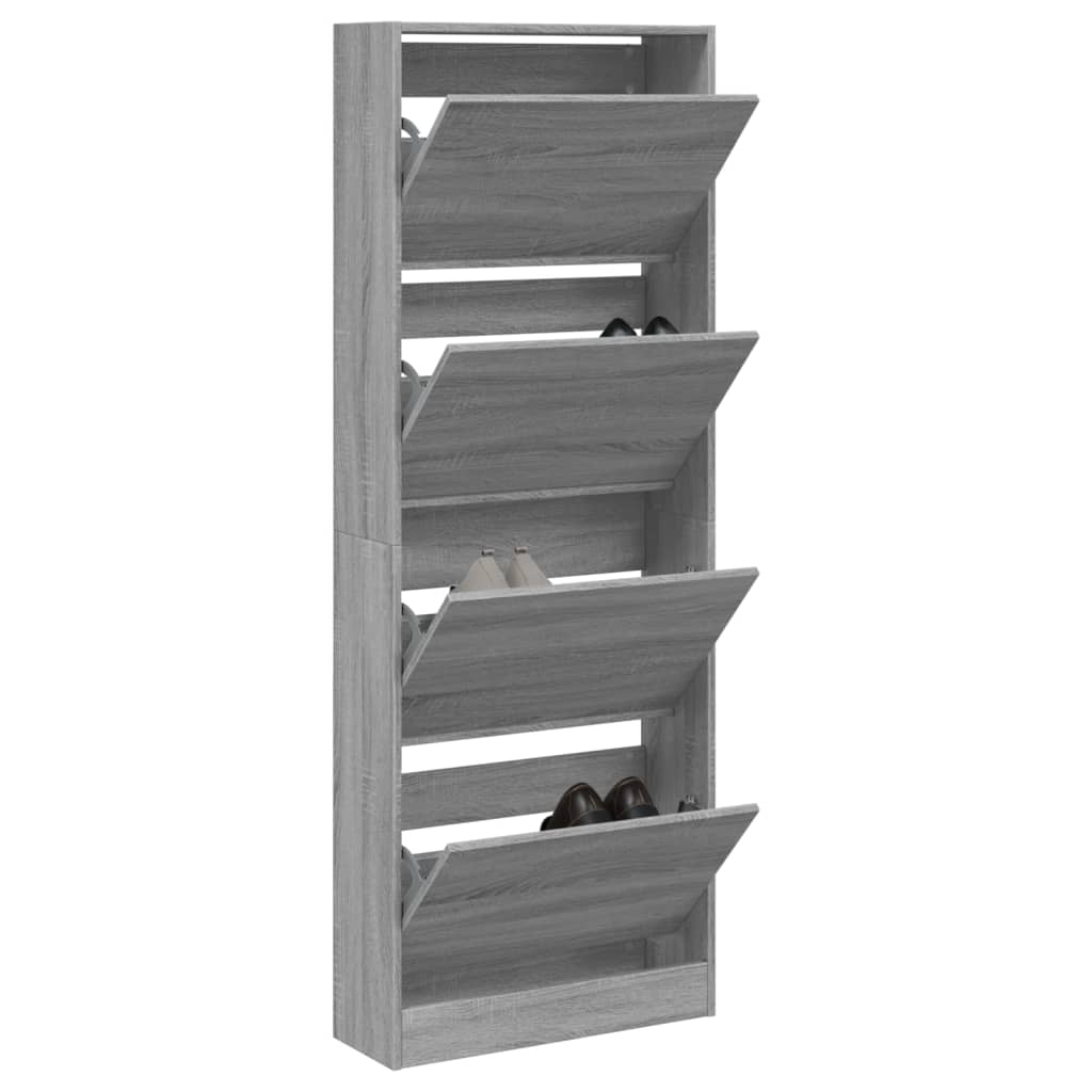 Zapatero Con 4 Cajones Abatibles 80X21X163,5 Cm