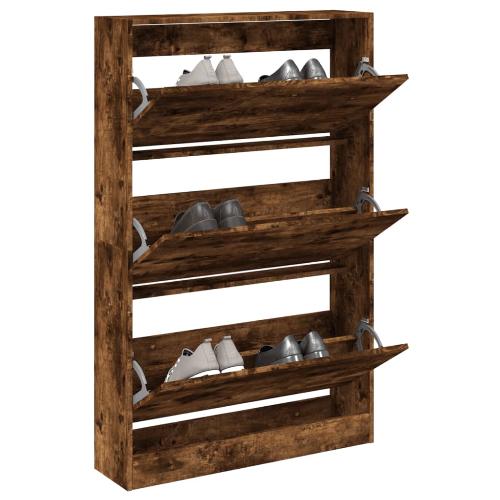 Zapatero Con 4 Cajones Abatibles 80X21X163,5 Cm