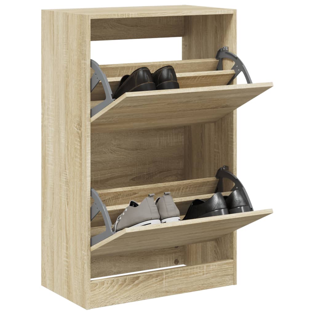 Zapatero Con 4 Cajones Abatibles 80X21X163,5 Cm