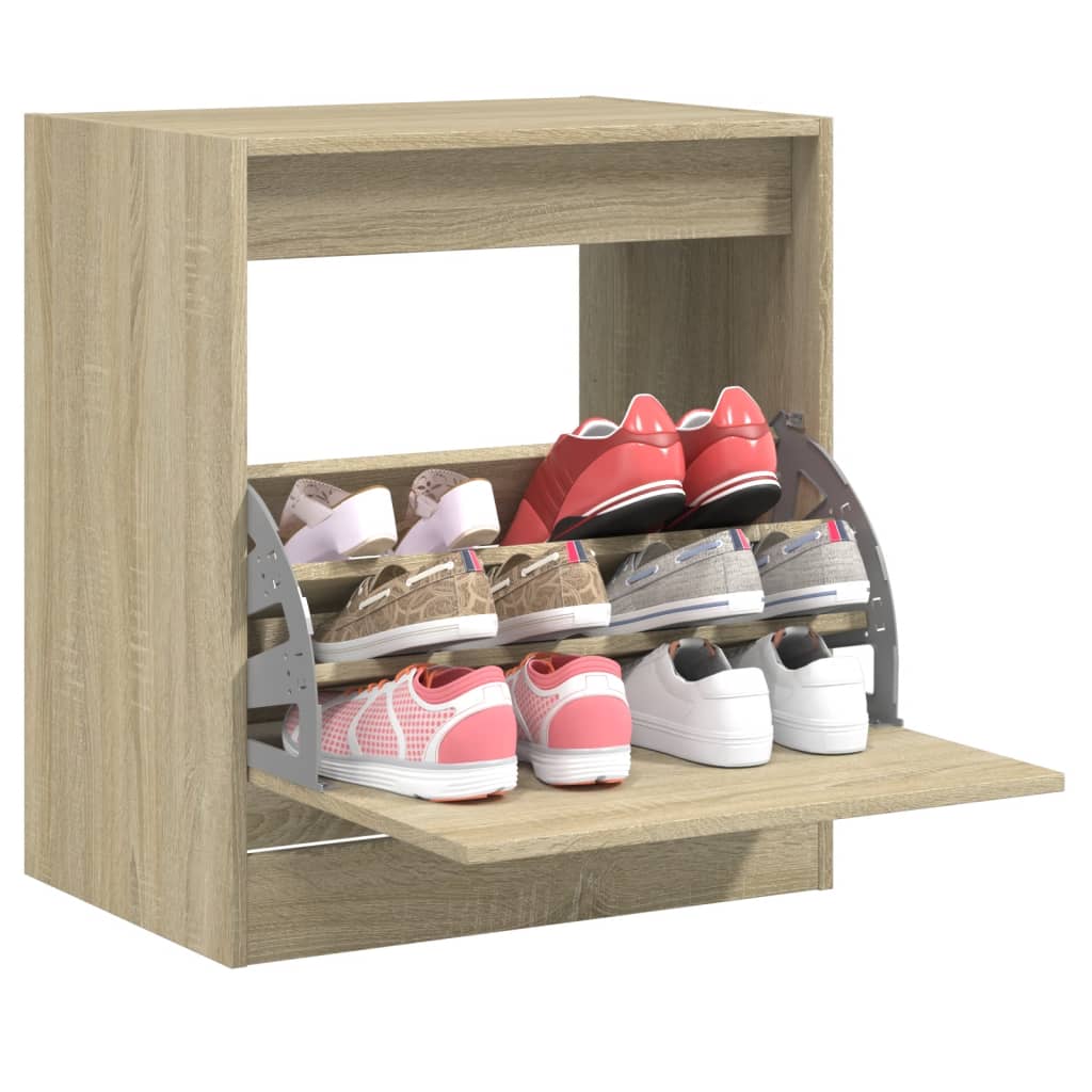 Zapatero Con 4 Cajones Abatibles 80X21X163,5 Cm
