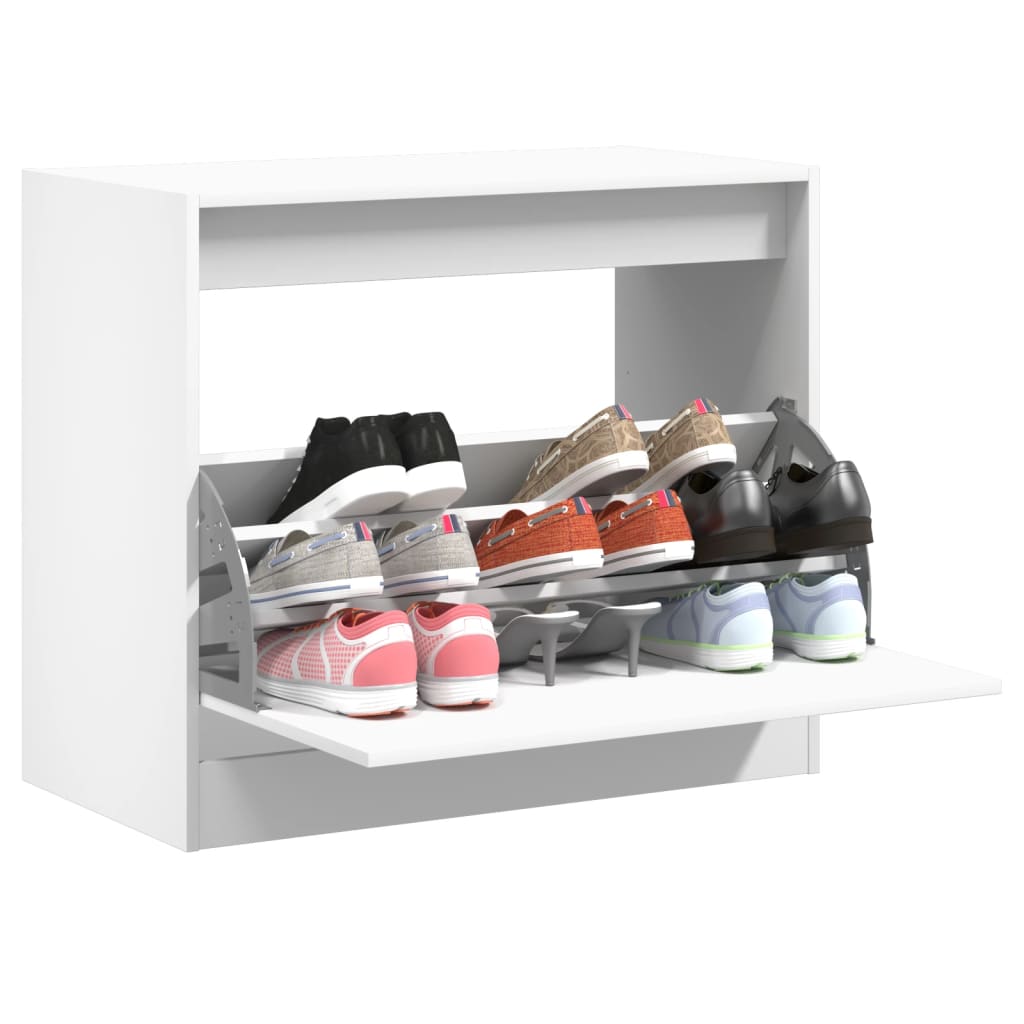Zapatero Con 4 Cajones Abatibles 80X21X163,5 Cm