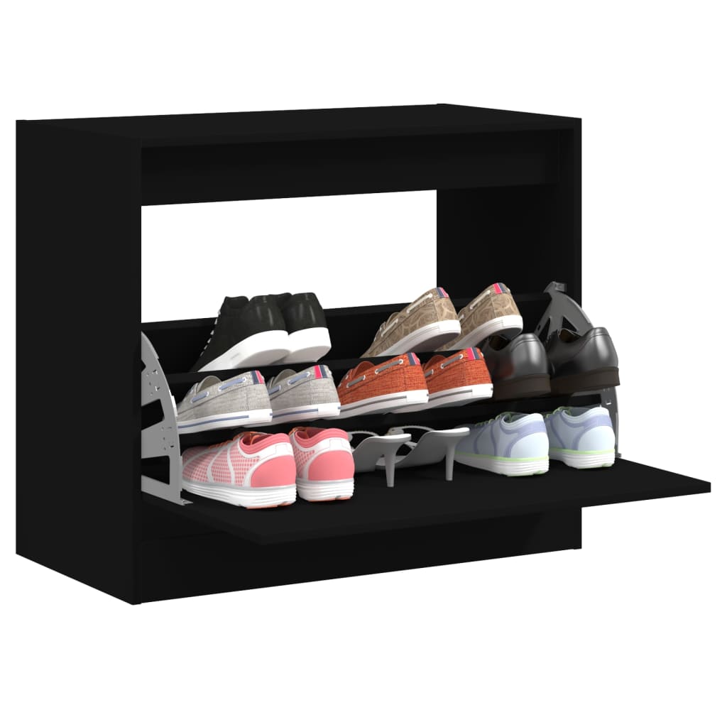 Zapatero Con 4 Cajones Abatibles 80X21X163,5 Cm