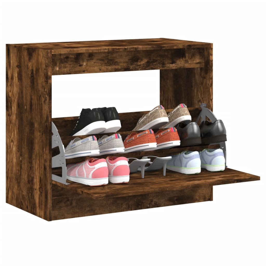 Zapatero Con 4 Cajones Abatibles 80X21X163,5 Cm