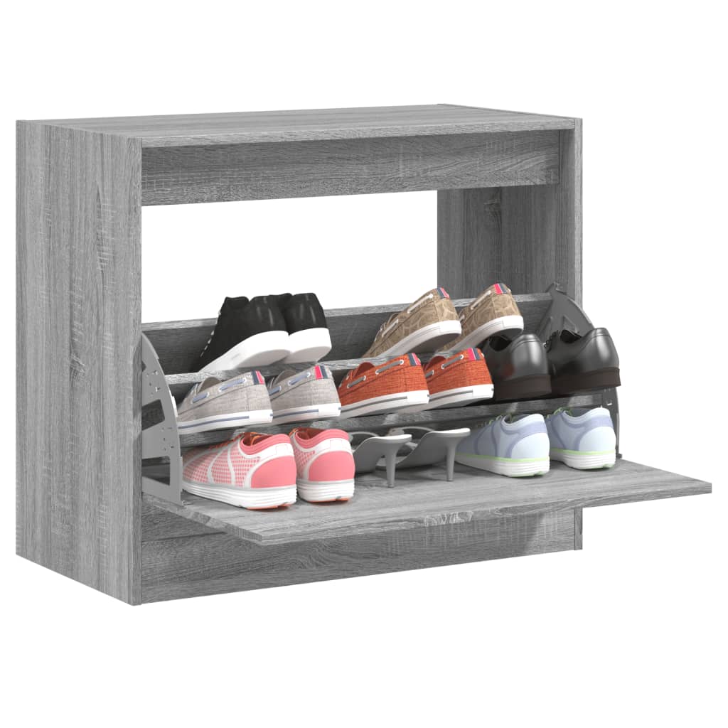 Zapatero Con 4 Cajones Abatibles 80X21X163,5 Cm